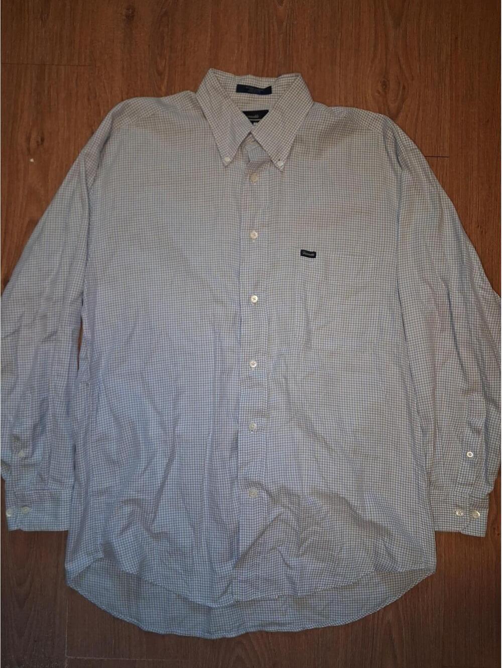 Faconnable Shirt Mens Large Multicolor Gingham Check Cotton